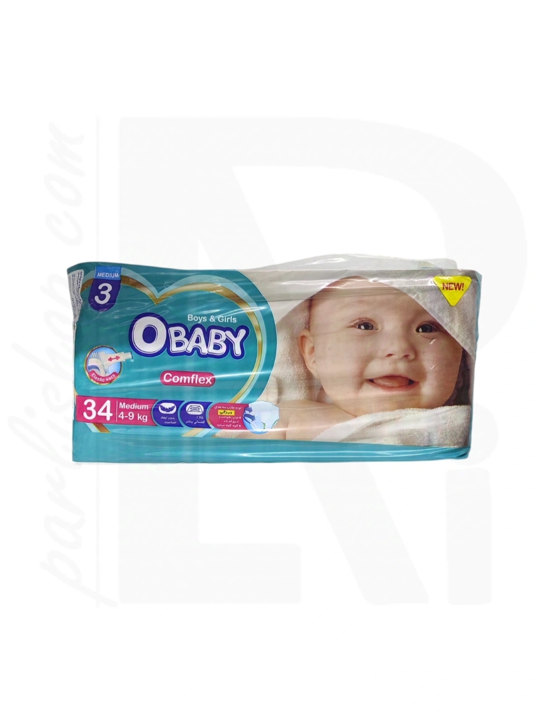 پوشک کامل کامفلکس سایز متوسط 3 OBABY (34 عددی)