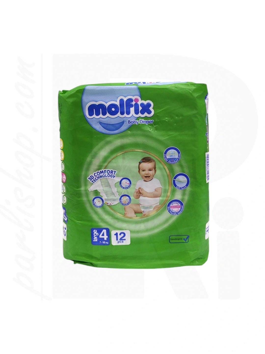 پوشک سایز بزرگ 4 Molfix (12 عددی)