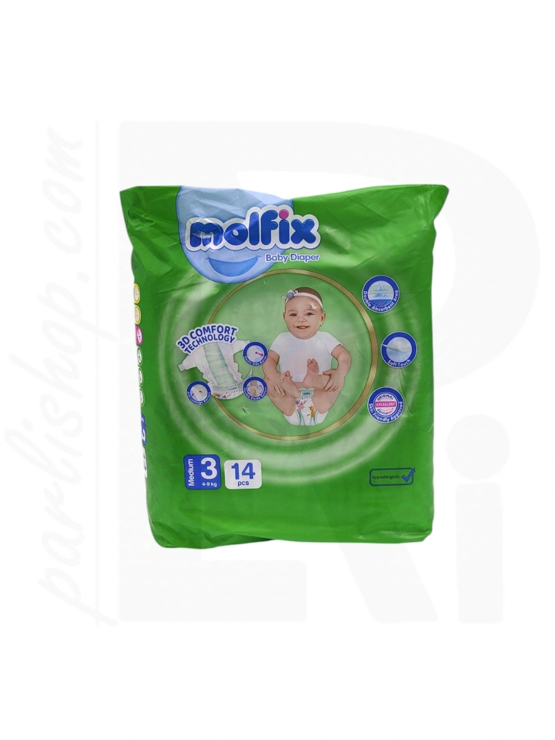 پوشک سایز متوسط 3 Molfix (14 عددی)