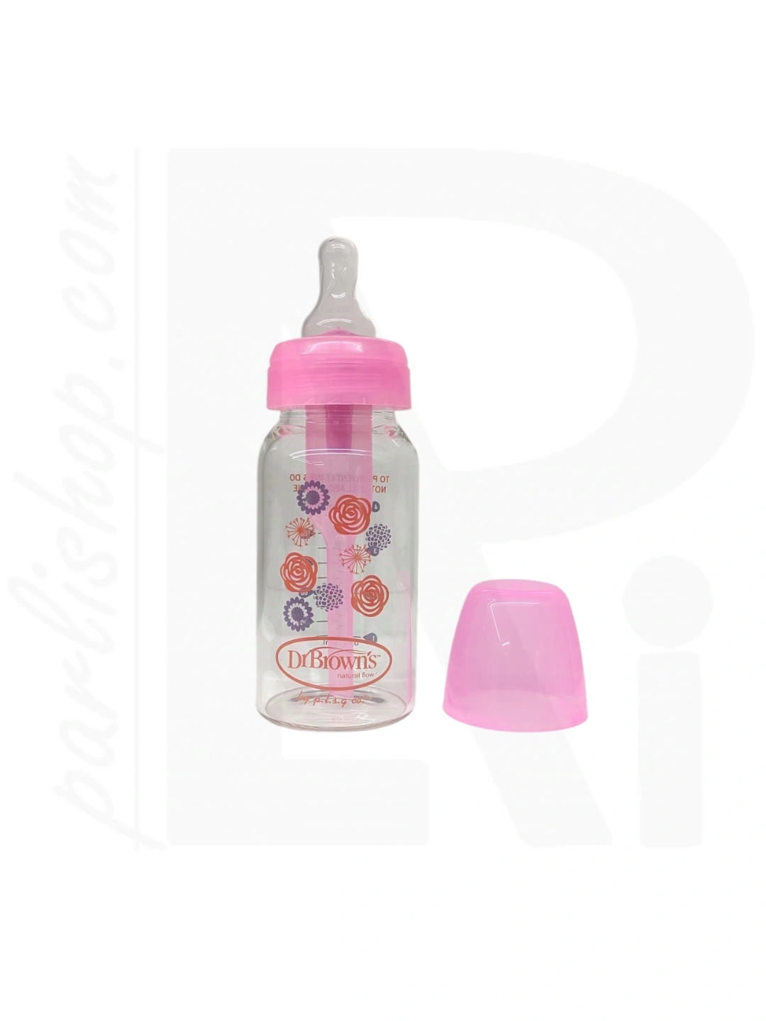 شیرخوری ضد نفخ صورتی 120ml پیرکس DR.Browns